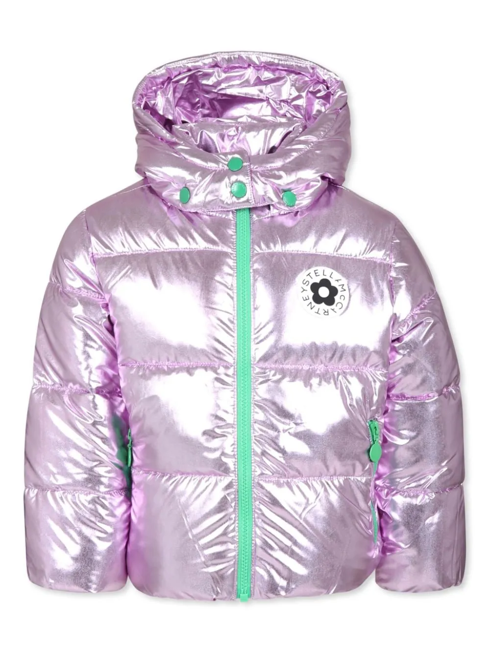 Piumino lilla per bambina con applicazione logo sul davanti Stella McCartney Kids