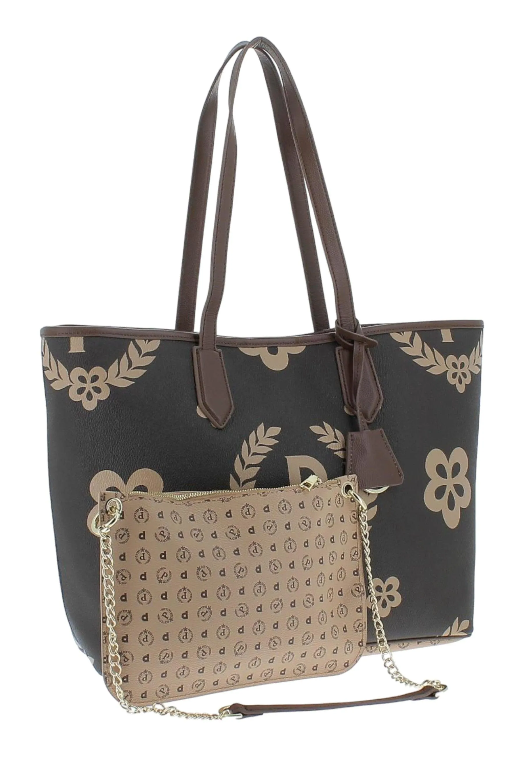 POLLINI Borsa Tote Donna Marrone Crema TE8427PP06Q1E11A