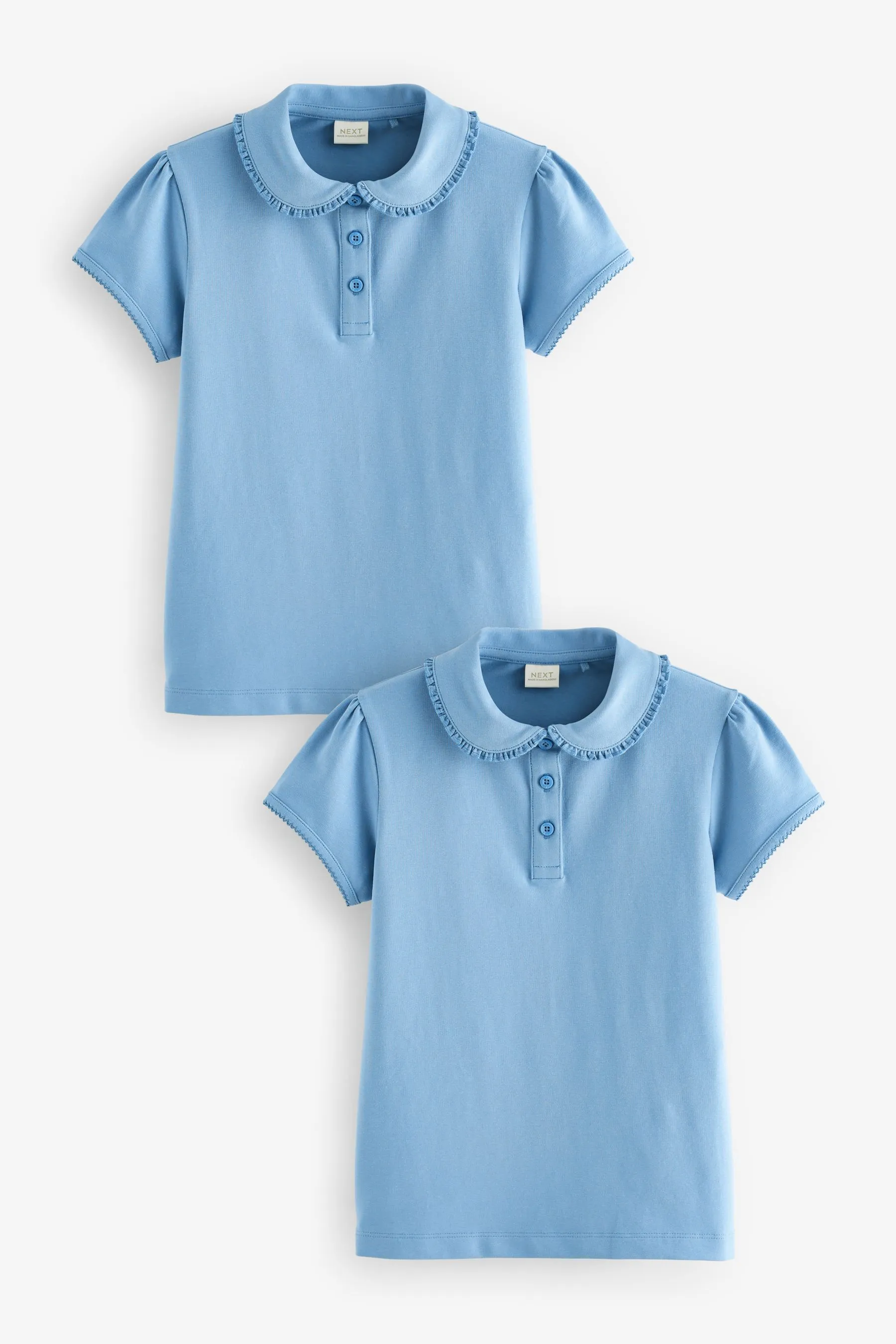 Polo da scuola con colletto a Stretch in cotone 2 confezione (3-16anni)    