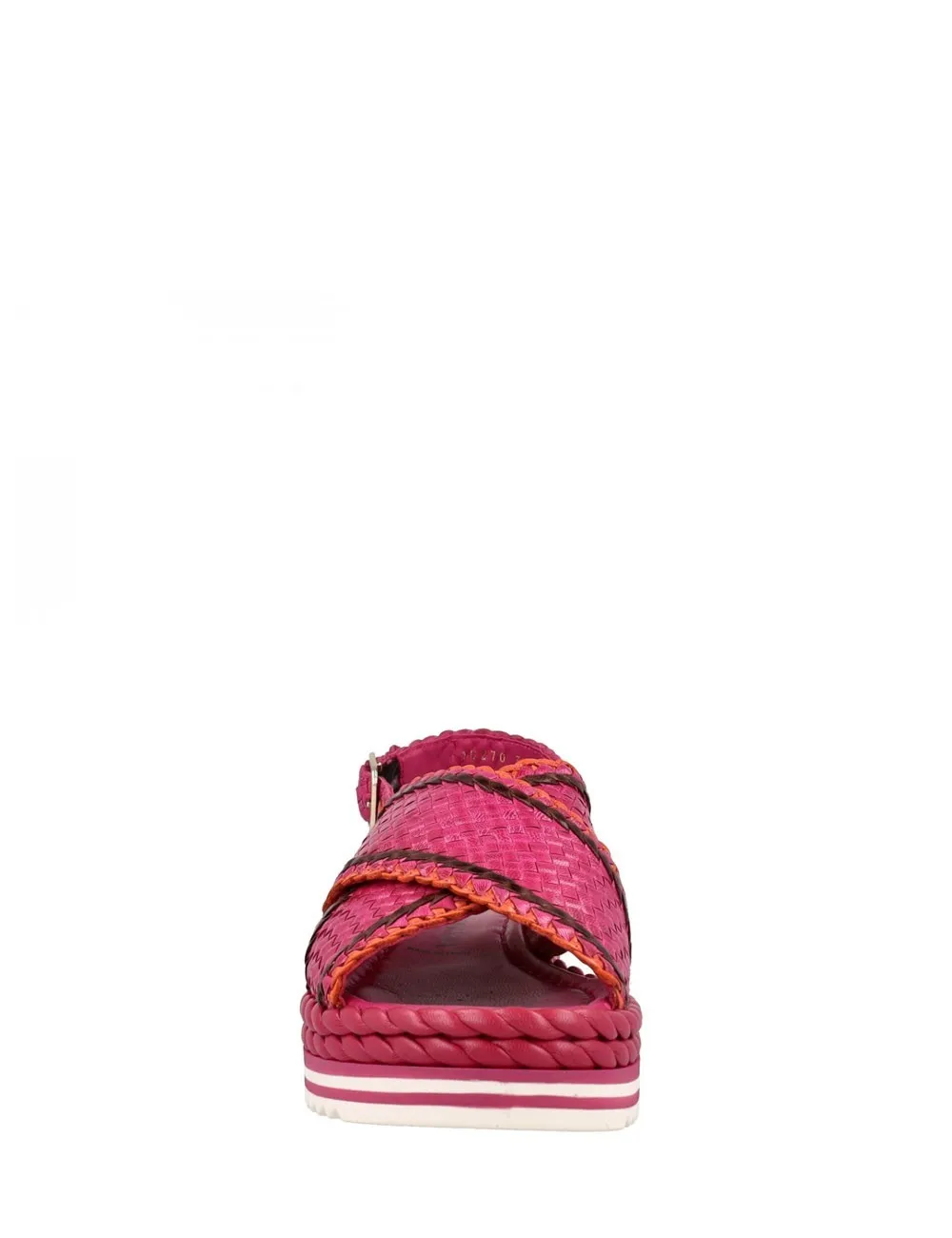 Pons Quintana     Sandalo Milan in pelle intrecciata fucsia