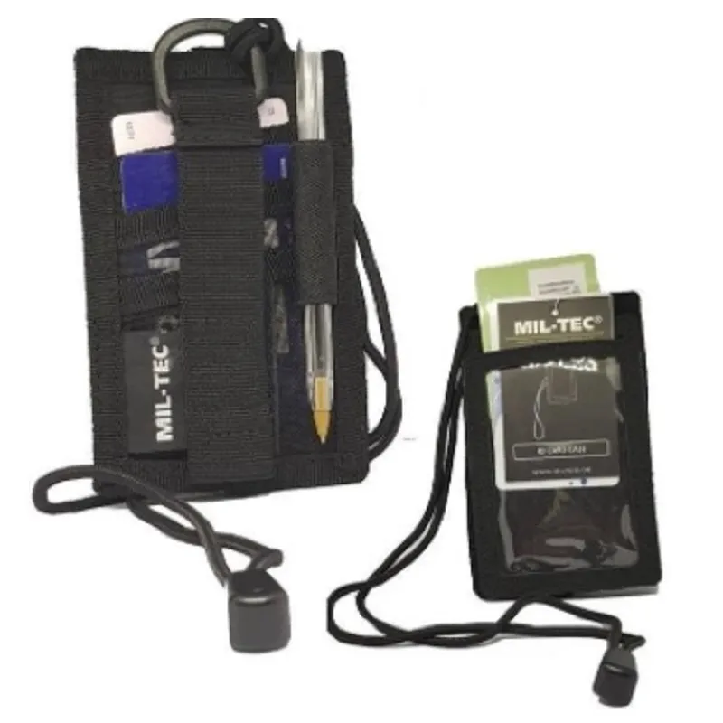 Porta badge tesserino da collo velcrabile id card case verde
