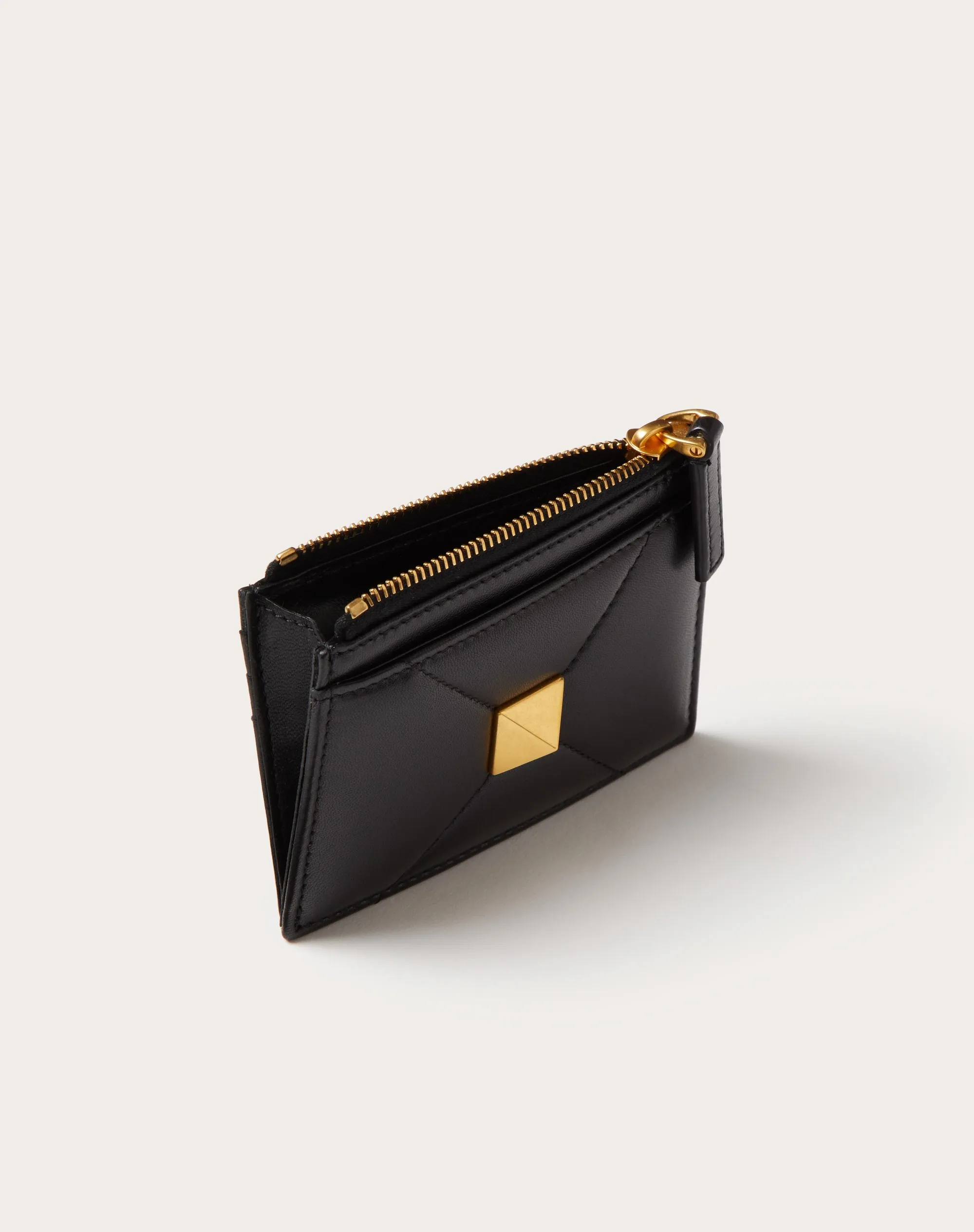 PORTACARTE CON ZIP ROMAN STUD IN NAPPA