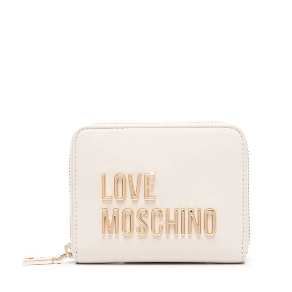 Portafoglio Donna Piccolo Zip Around LOVE MOSCHINO linea Bold Love Avorio