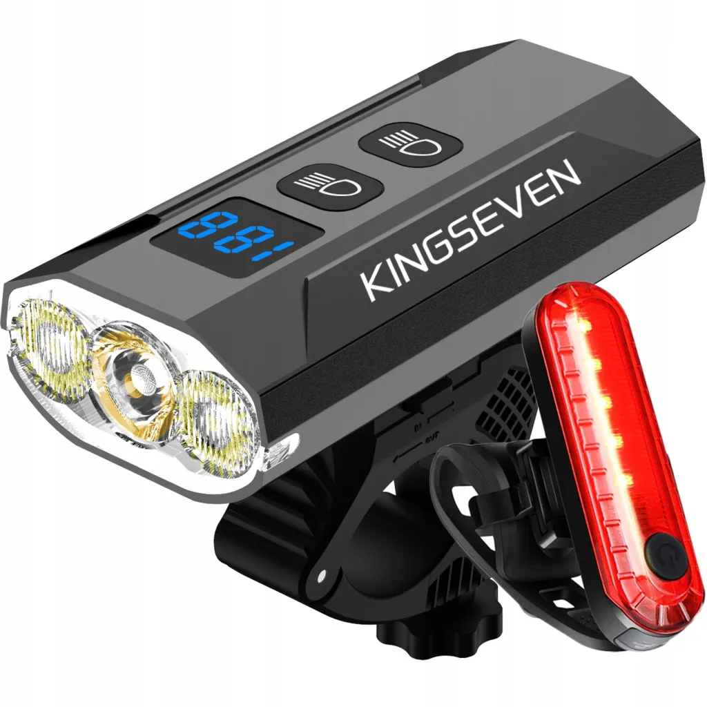 Potente lampada BIKE Luce LED anteriore + posteriore 1200lm 