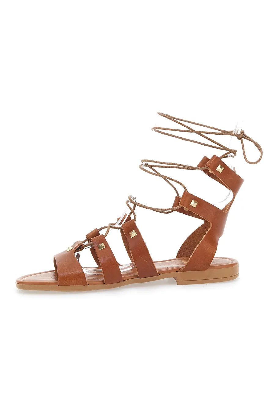   PRIMA RIGA Sandali Lace-Up Prima Riga 405 Cognac