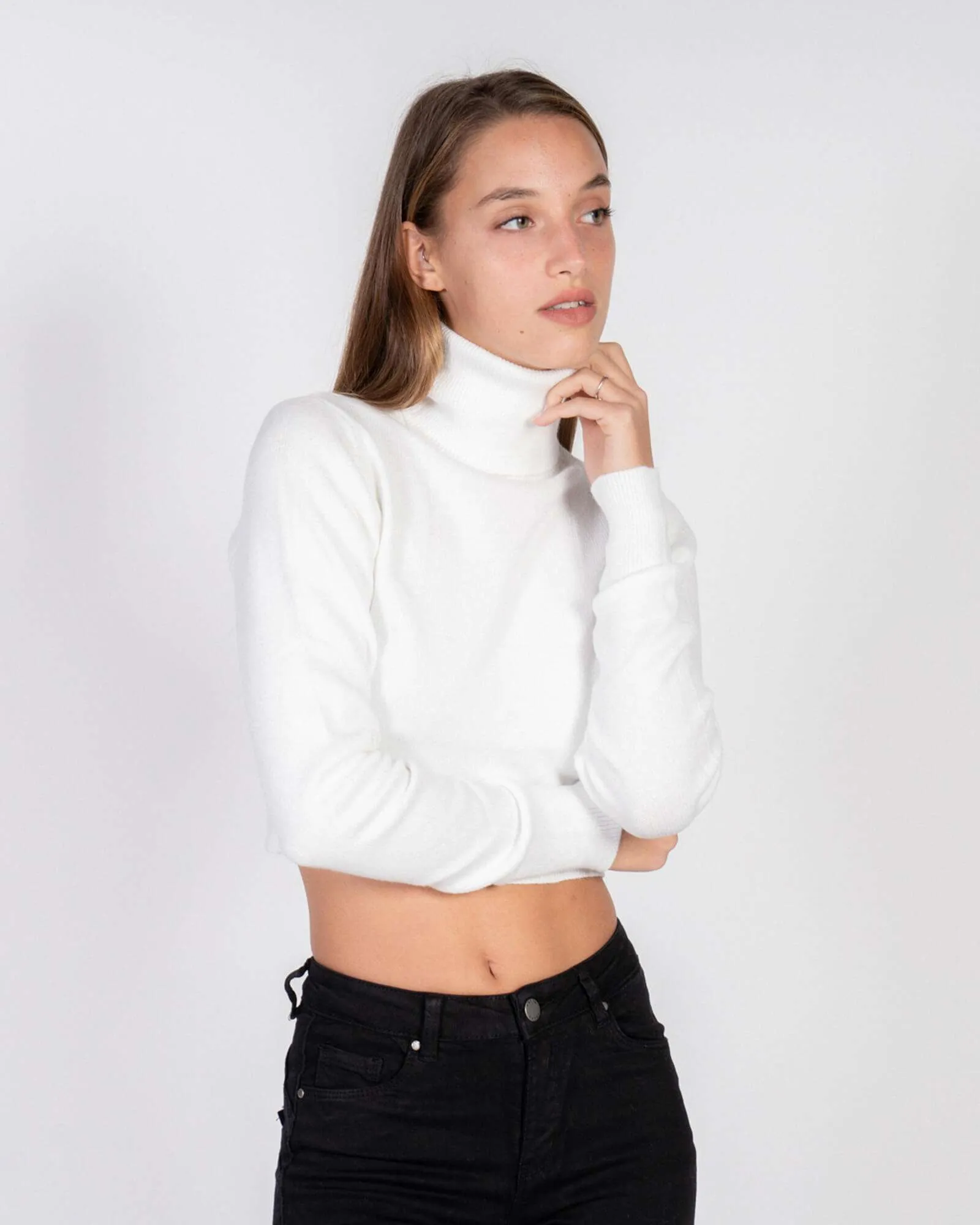 Pullover dolcevita cropped