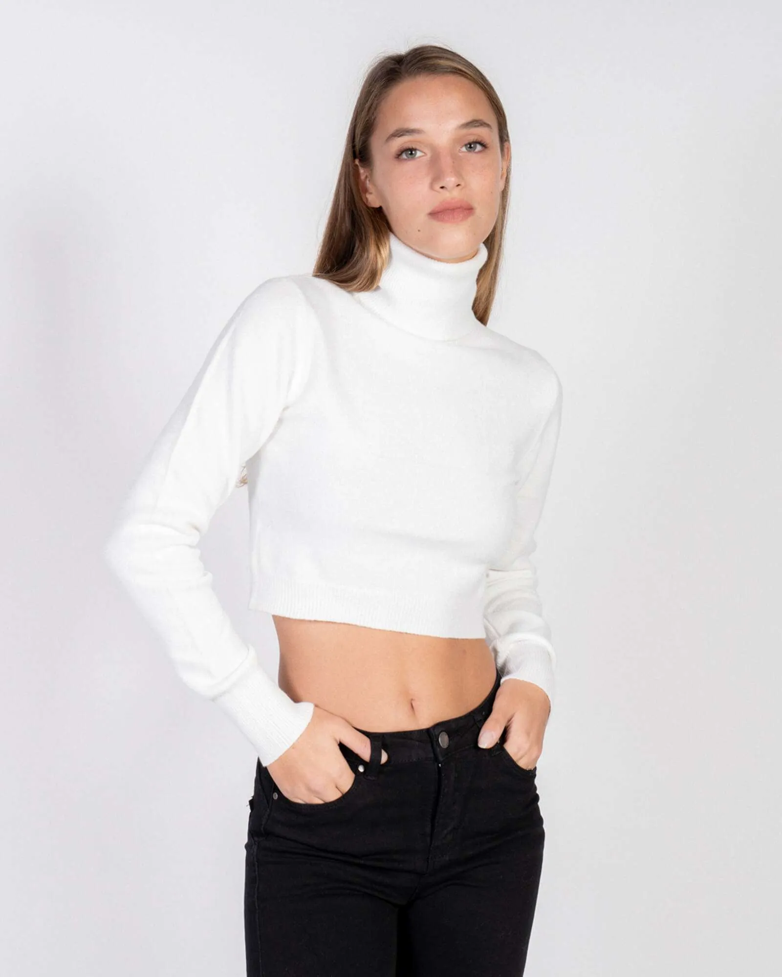 Pullover dolcevita cropped