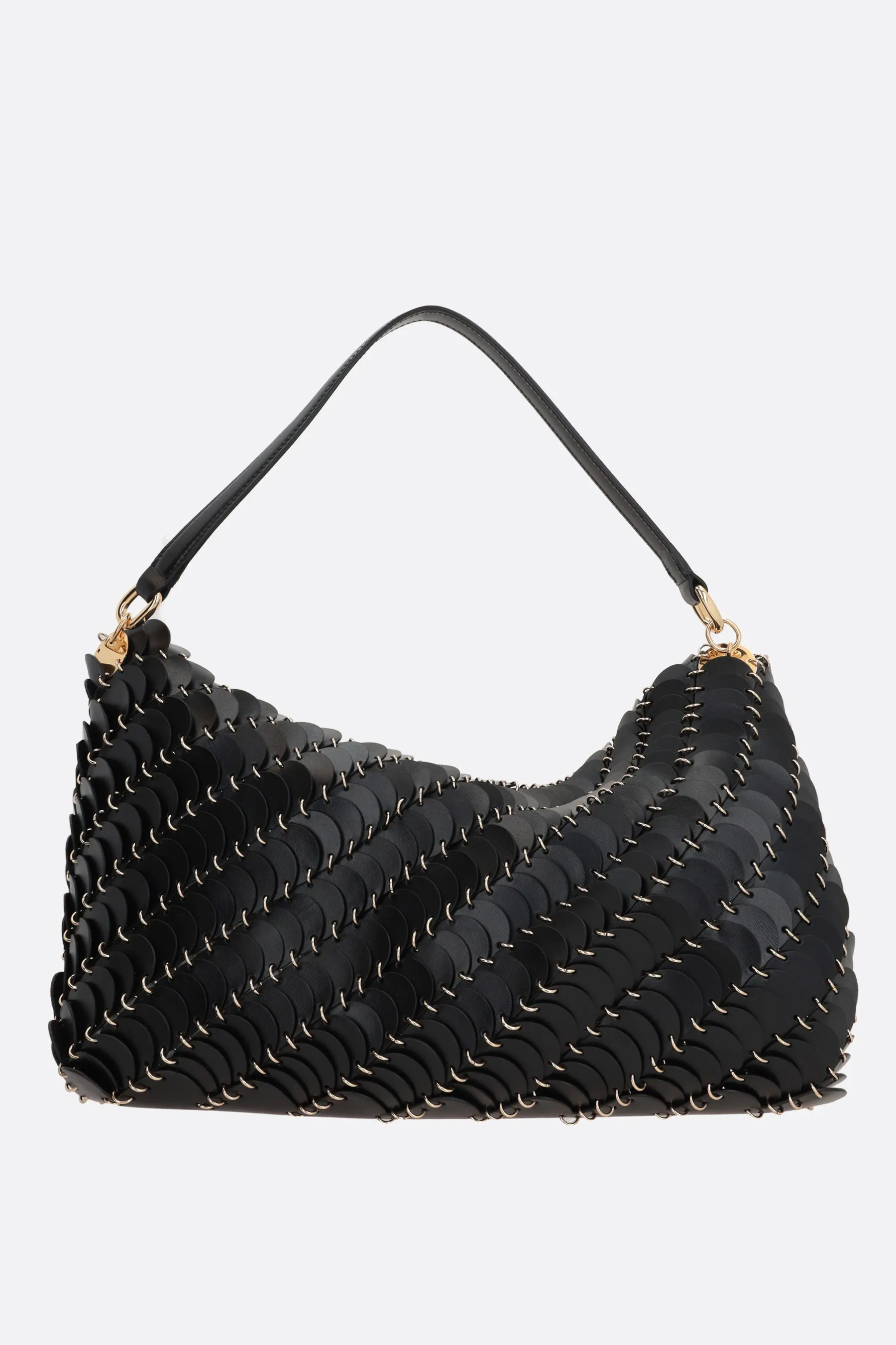  RABANNE borsa a spalla Paco con dischi in pelle 