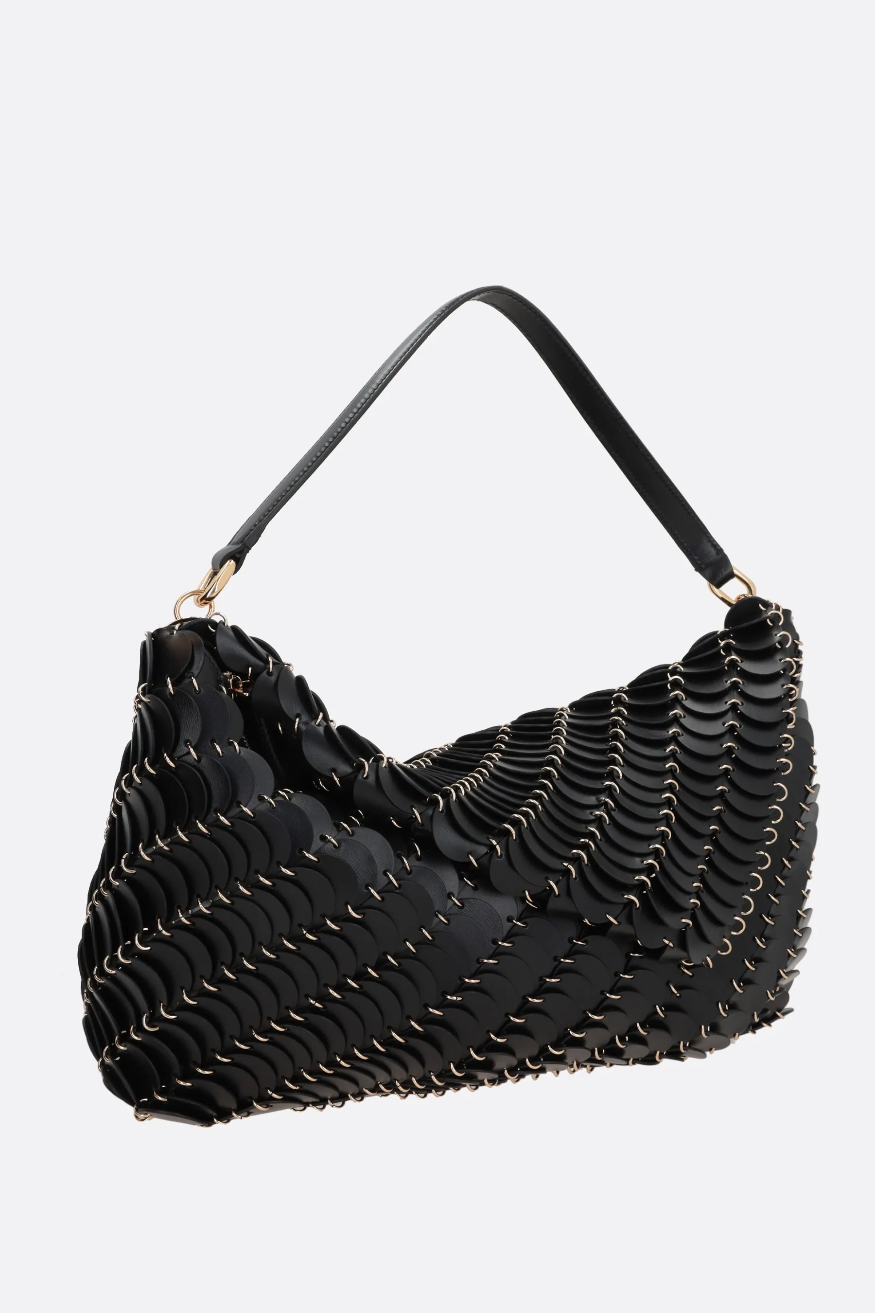 RABANNE borsa a spalla Paco con dischi in pelle 