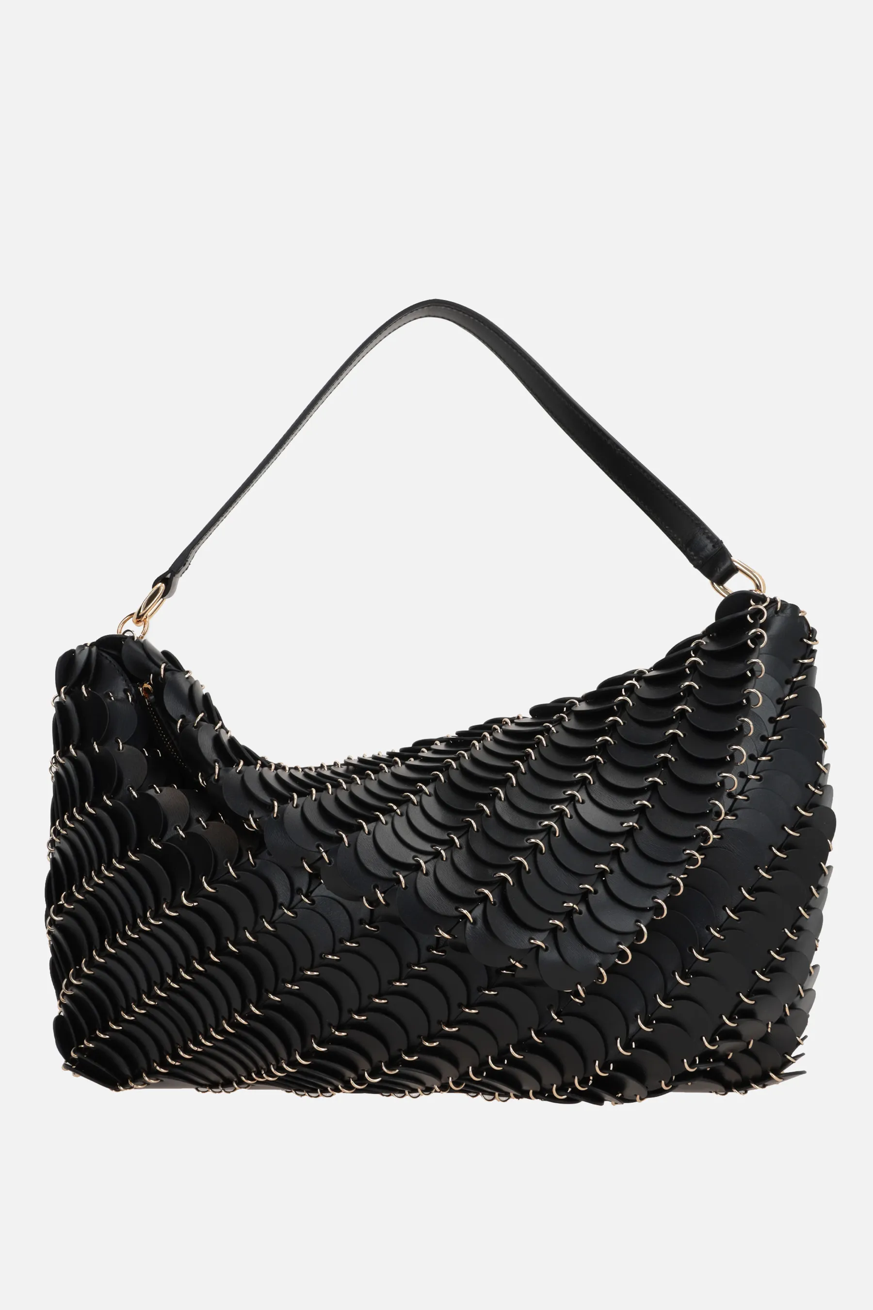  RABANNE borsa a spalla Paco con dischi in pelle 