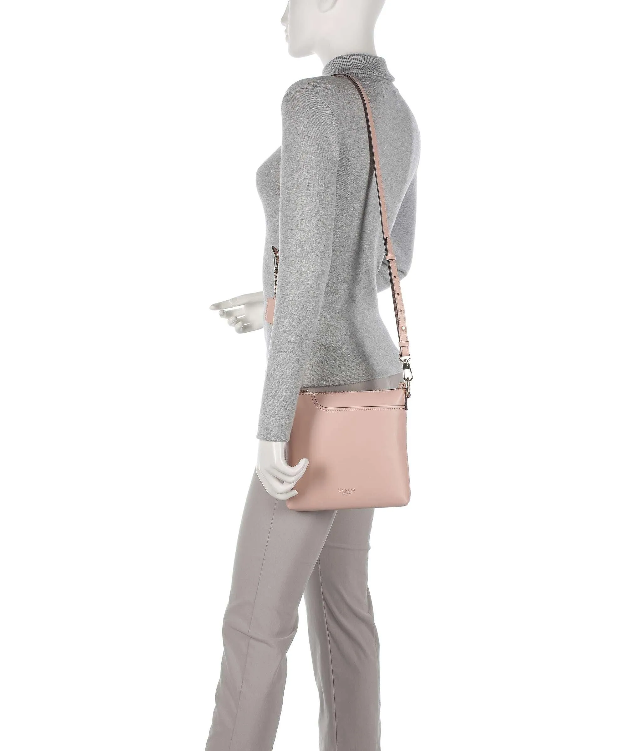  Radley London Pockets 2.0 Borsa a tracolla pelle a grana fine rosa  