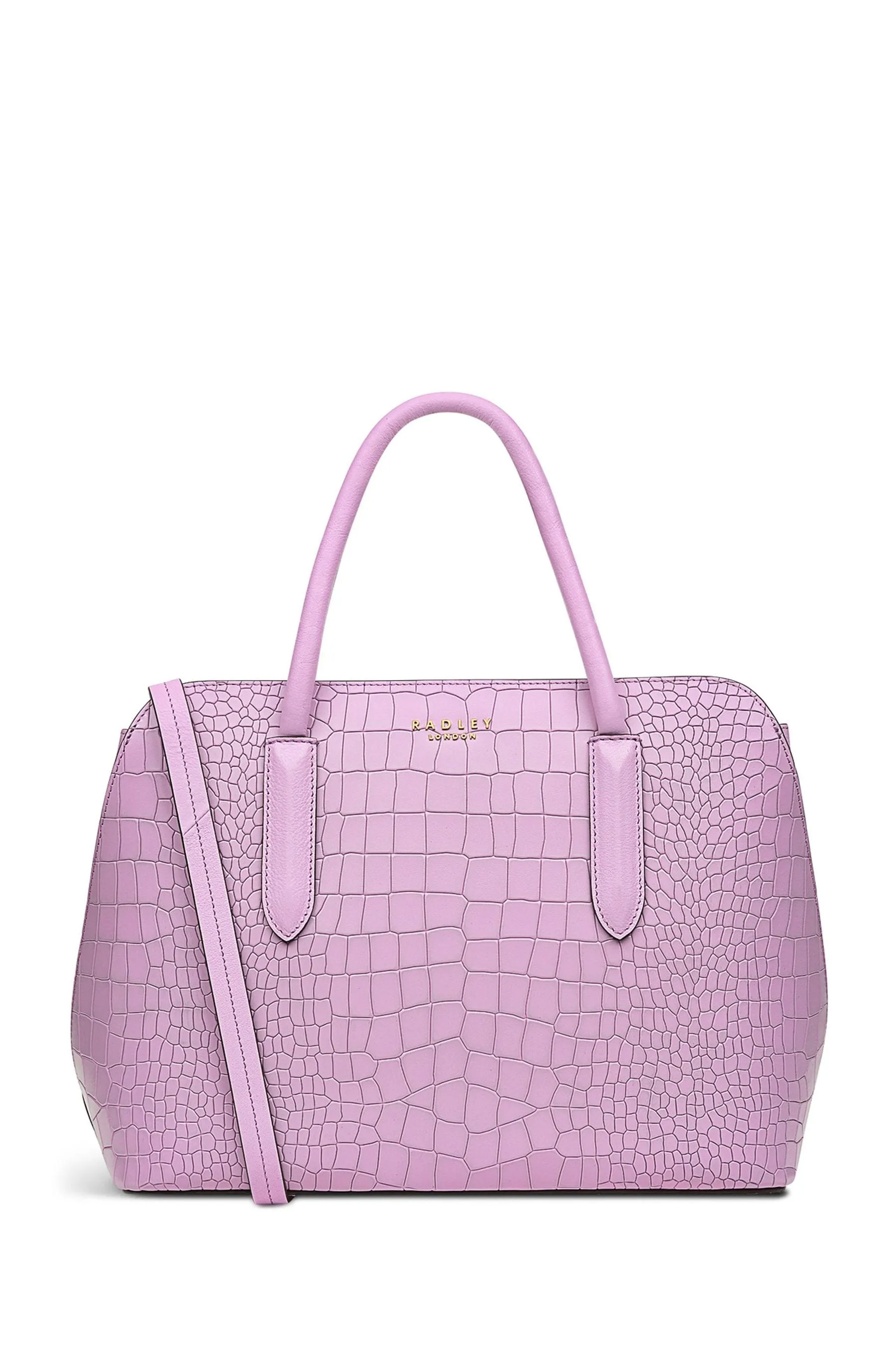 Radley London Rosa - Liverpool Street 2.0 - Borsa multiposizione media effetto coccodrillo con zip sulla parte superiore