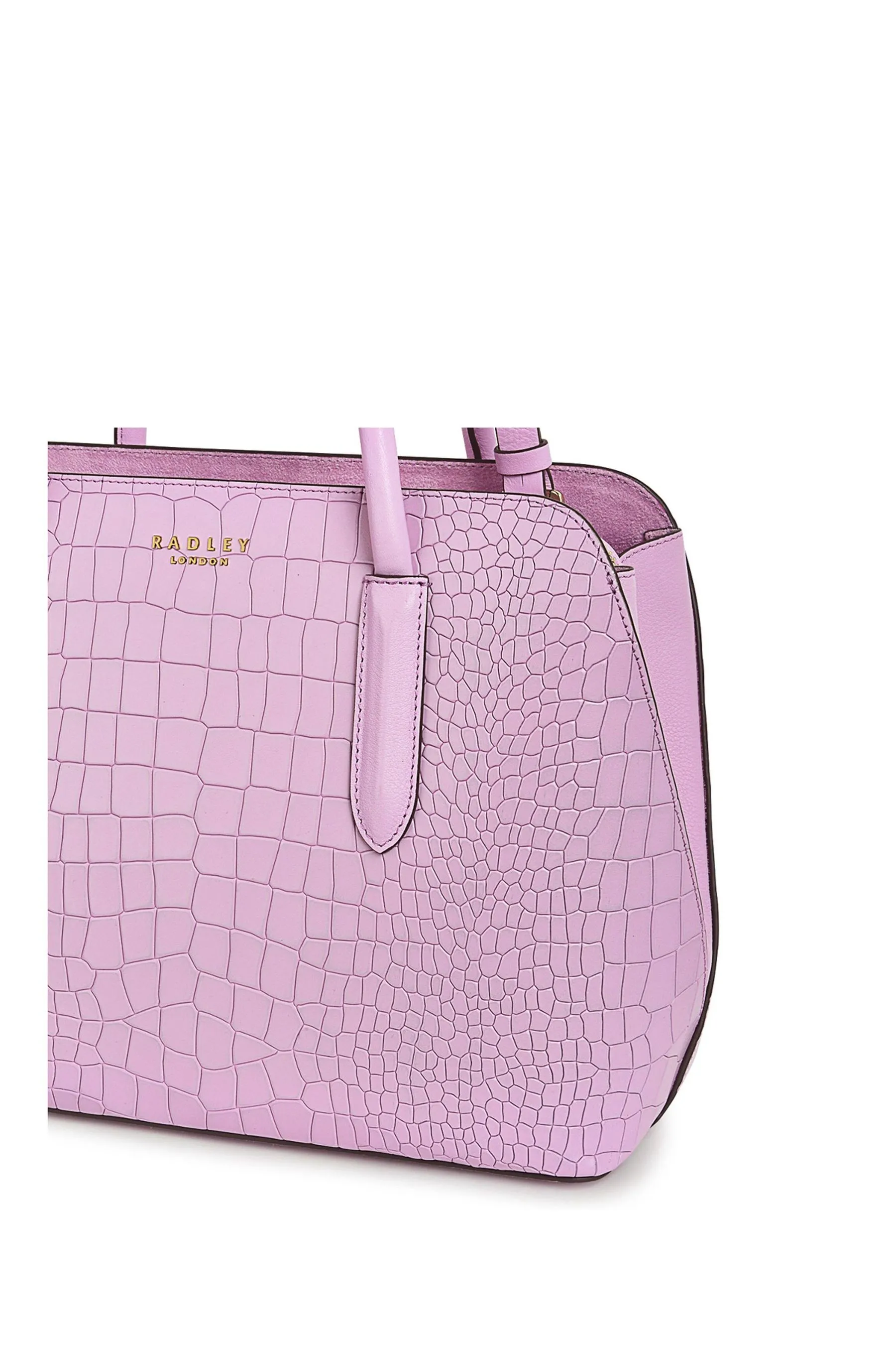 Radley London Rosa - Liverpool Street 2.0 - Borsa multiposizione media effetto coccodrillo con zip sulla parte superiore