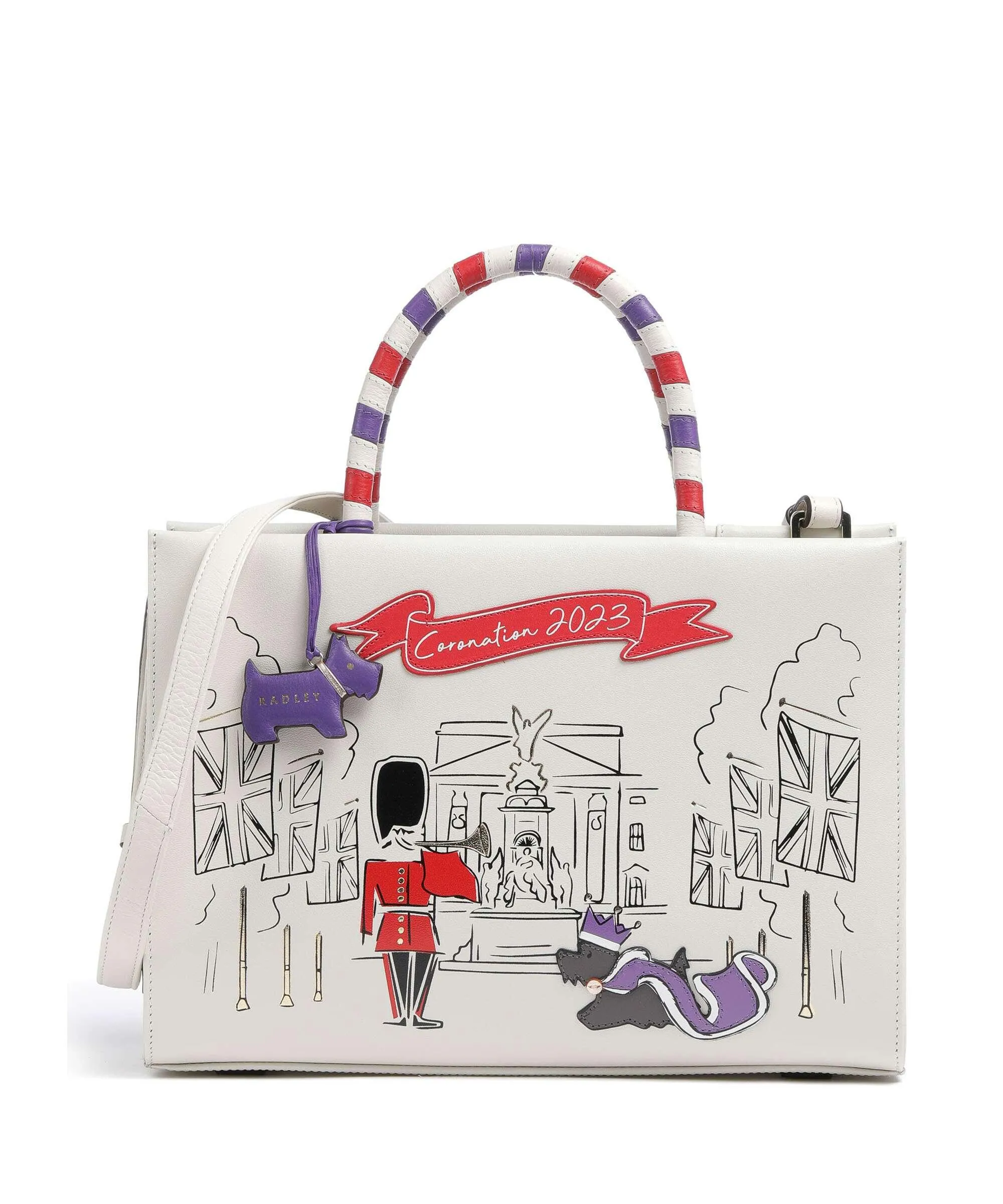  Radley London The Coronation Palace Picture Bag Borsa a mano pelle a grana fine avorio  