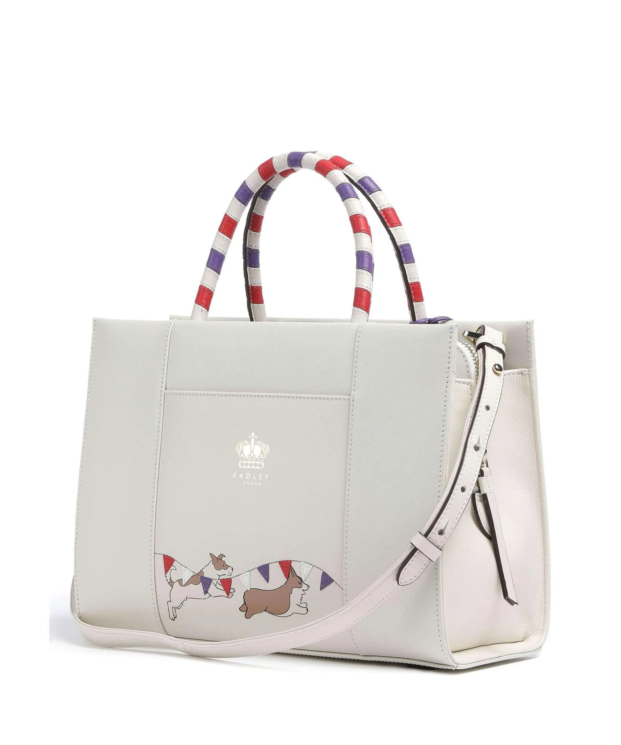  Radley London The Coronation Palace Picture Bag Borsa a mano pelle a grana fine avorio  