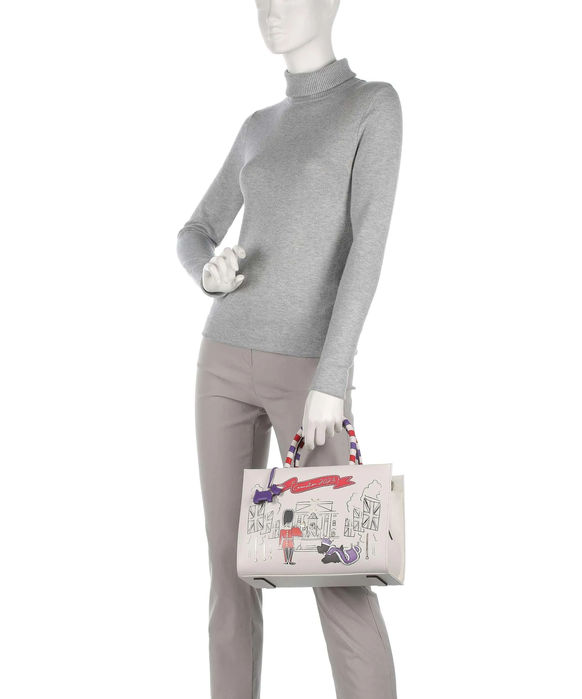  Radley London The Coronation Palace Picture Bag Borsa a mano pelle a grana fine avorio  