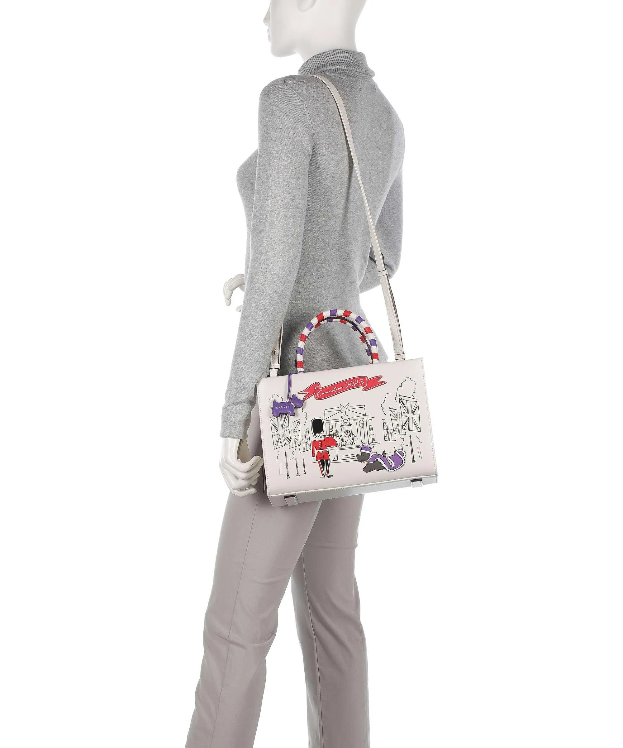  Radley London The Coronation Palace Picture Bag Borsa a mano pelle a grana fine avorio  