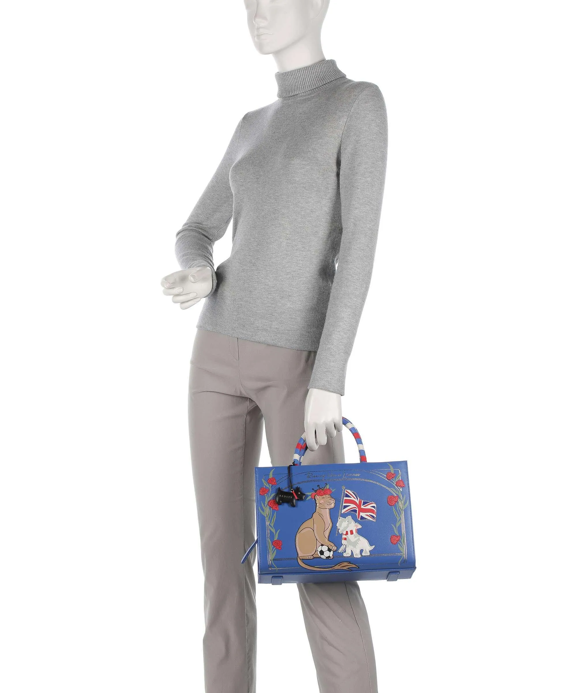 Radley London The World Cup Borsa a mano pelle a grana fine blu  