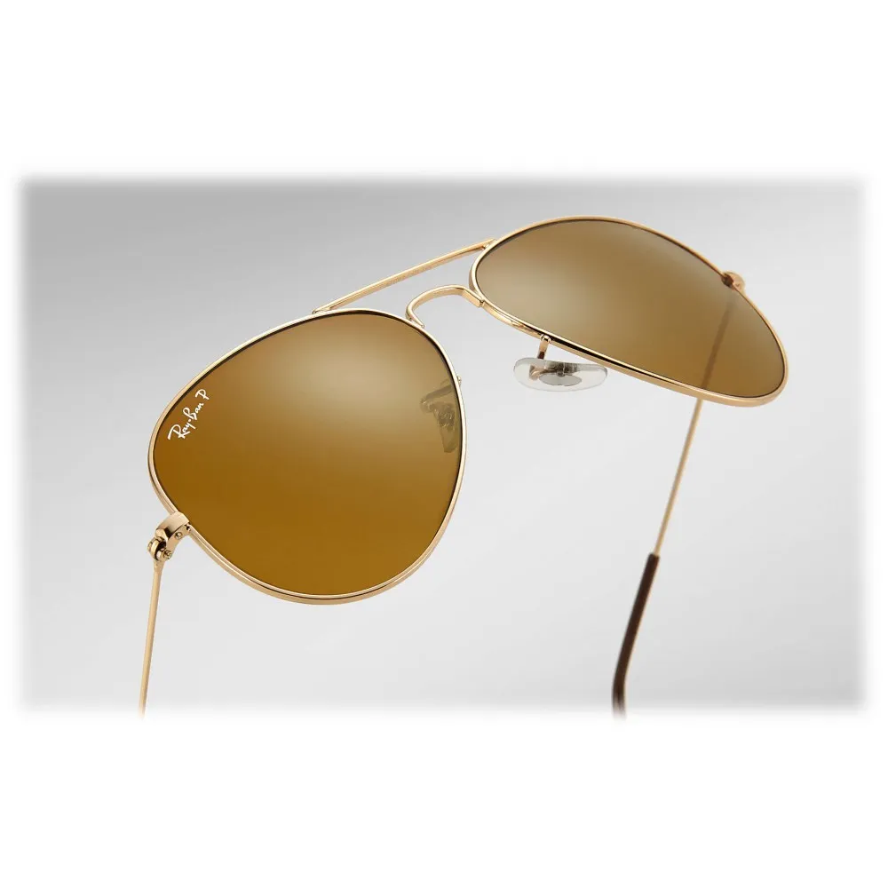 Ray-Ban - RB3025 001/57 - Original Aviator Classic - Oro – Lente Polarizzata Marrone Classica B-15 - Occhiali da Sole - Eyewear