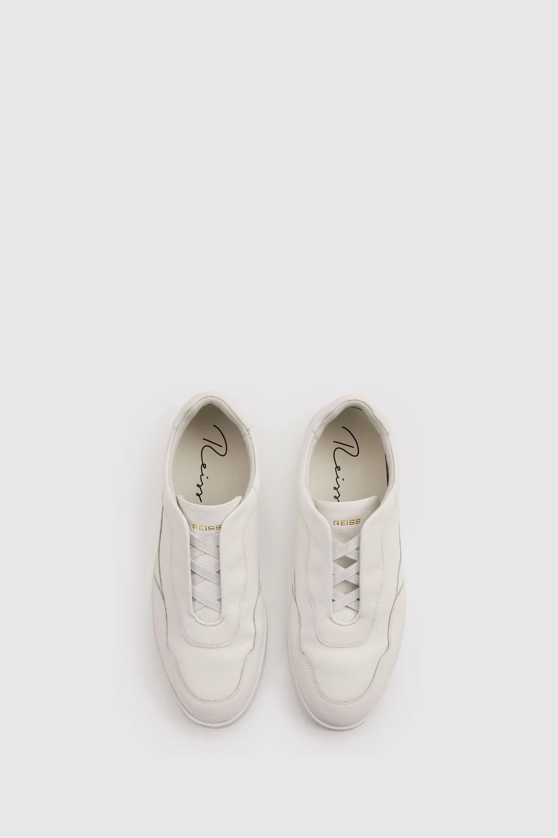 Reiss Cruz Sneakers in Pizzo Elasticizzato In Pelle Martellata    