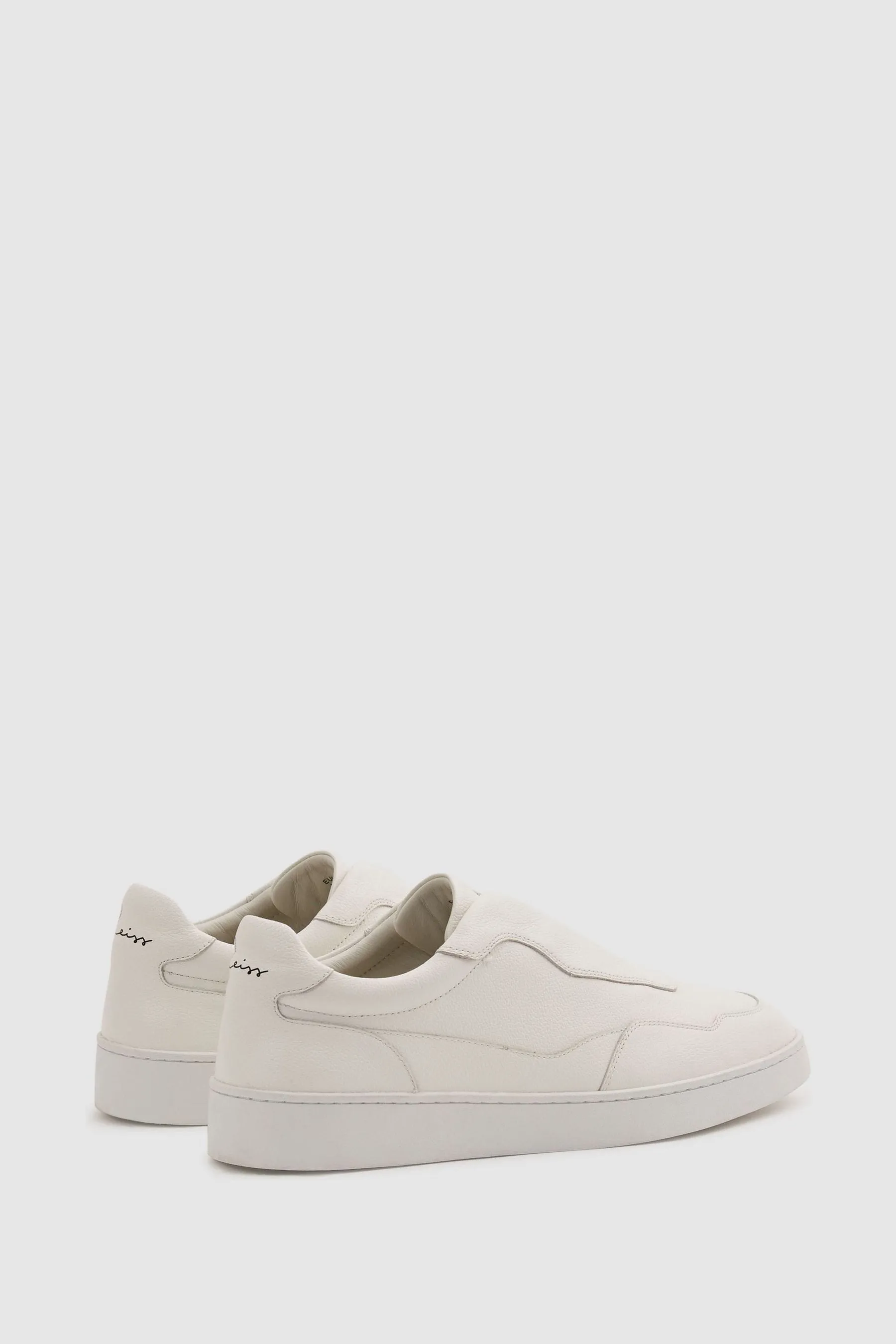 Reiss Cruz Sneakers in Pizzo Elasticizzato In Pelle Martellata    
