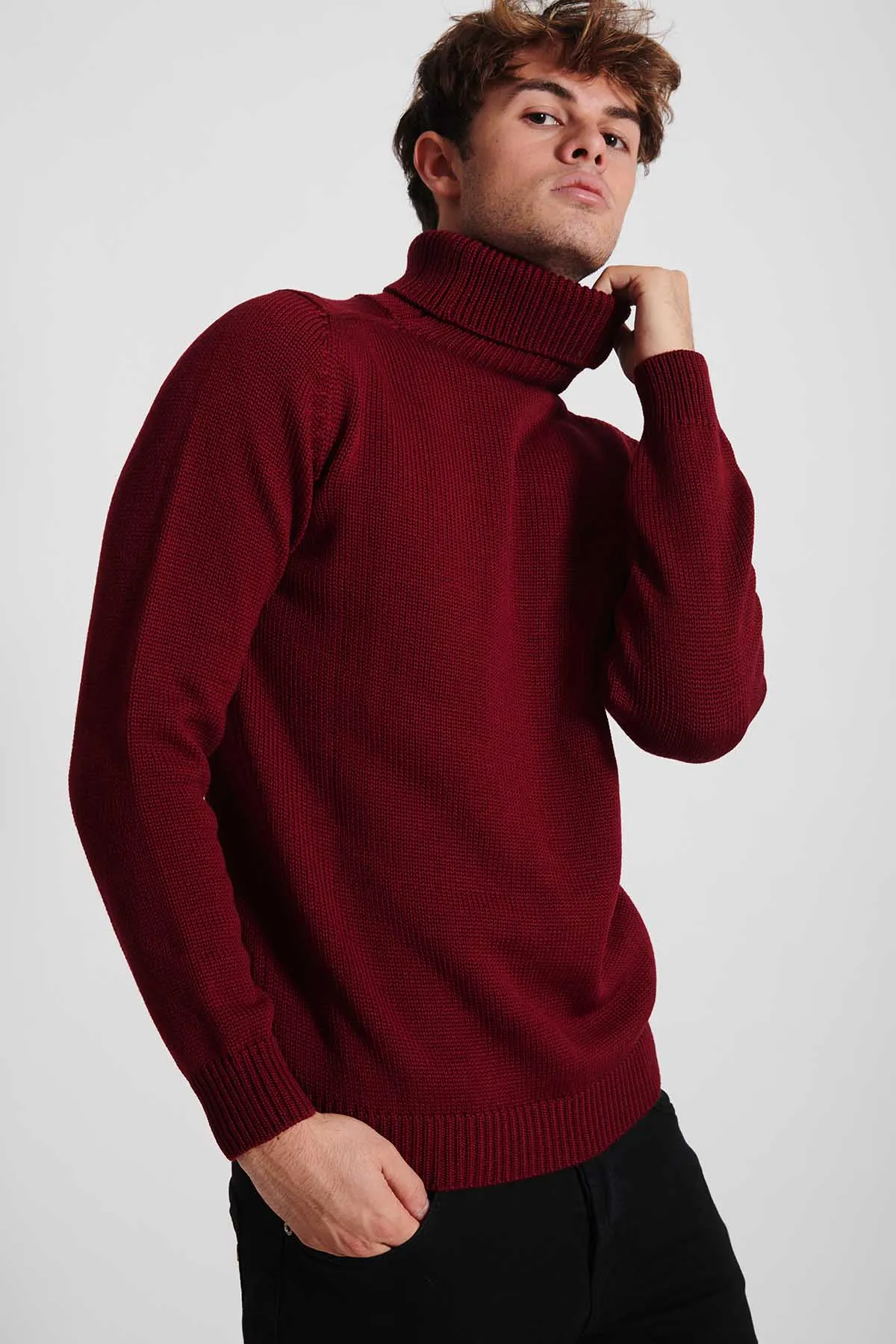 ROBERTO COLLINA dolcevita bordeaux