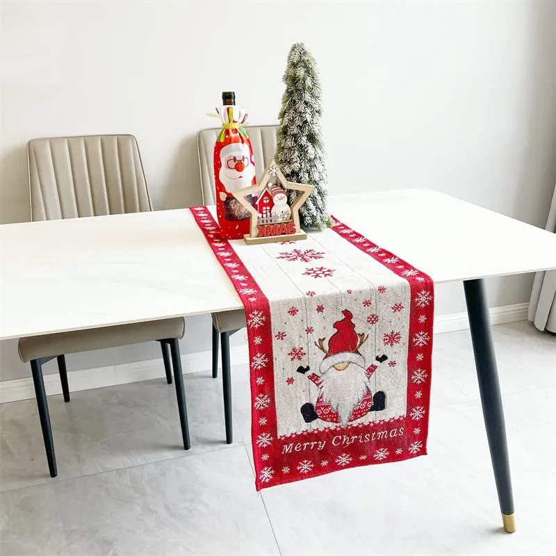 Runner da tavola di Natale, 33x180cm Pupazzo di Neve Tovaglia per la Tavola di Natalizio per Decorazioni in Varie Scene per La T