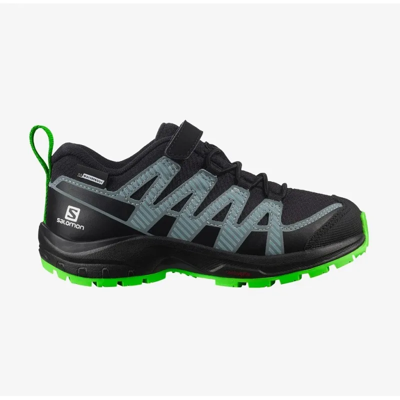 SALOMON XA PRO V8 CLIMASALOMON™ WATERPROOF Junior - Scarpe da bambino BLACK/BLACK/NEON GREEN