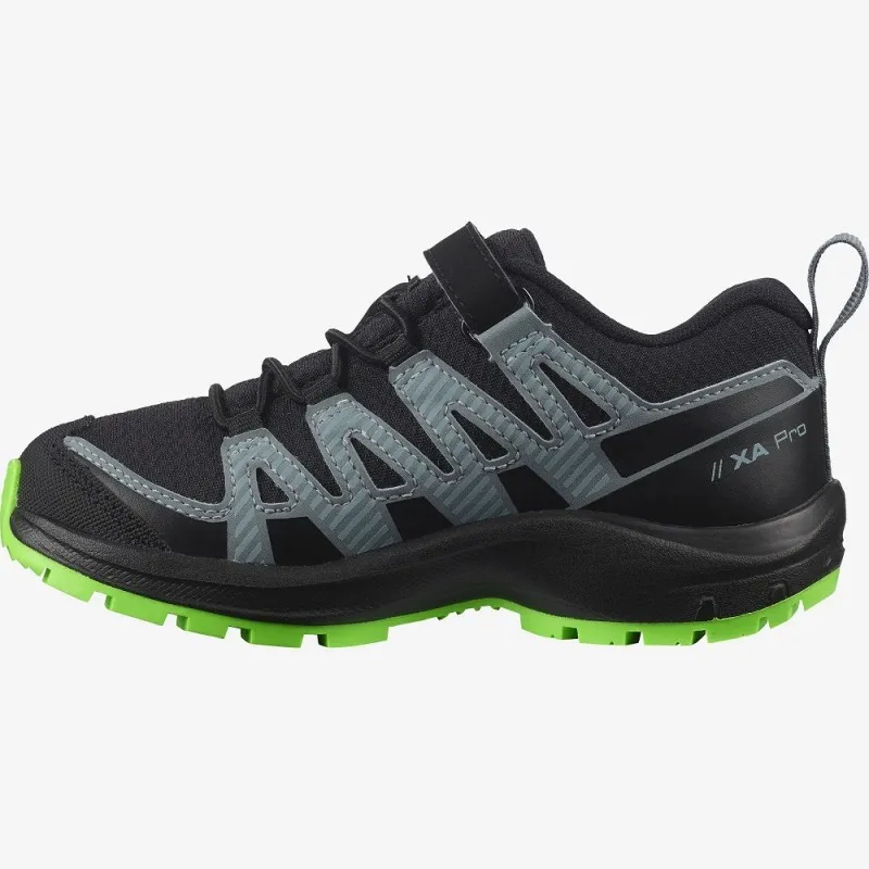 SALOMON XA PRO V8 CLIMASALOMON™ WATERPROOF Junior - Scarpe da bambino BLACK/BLACK/NEON GREEN