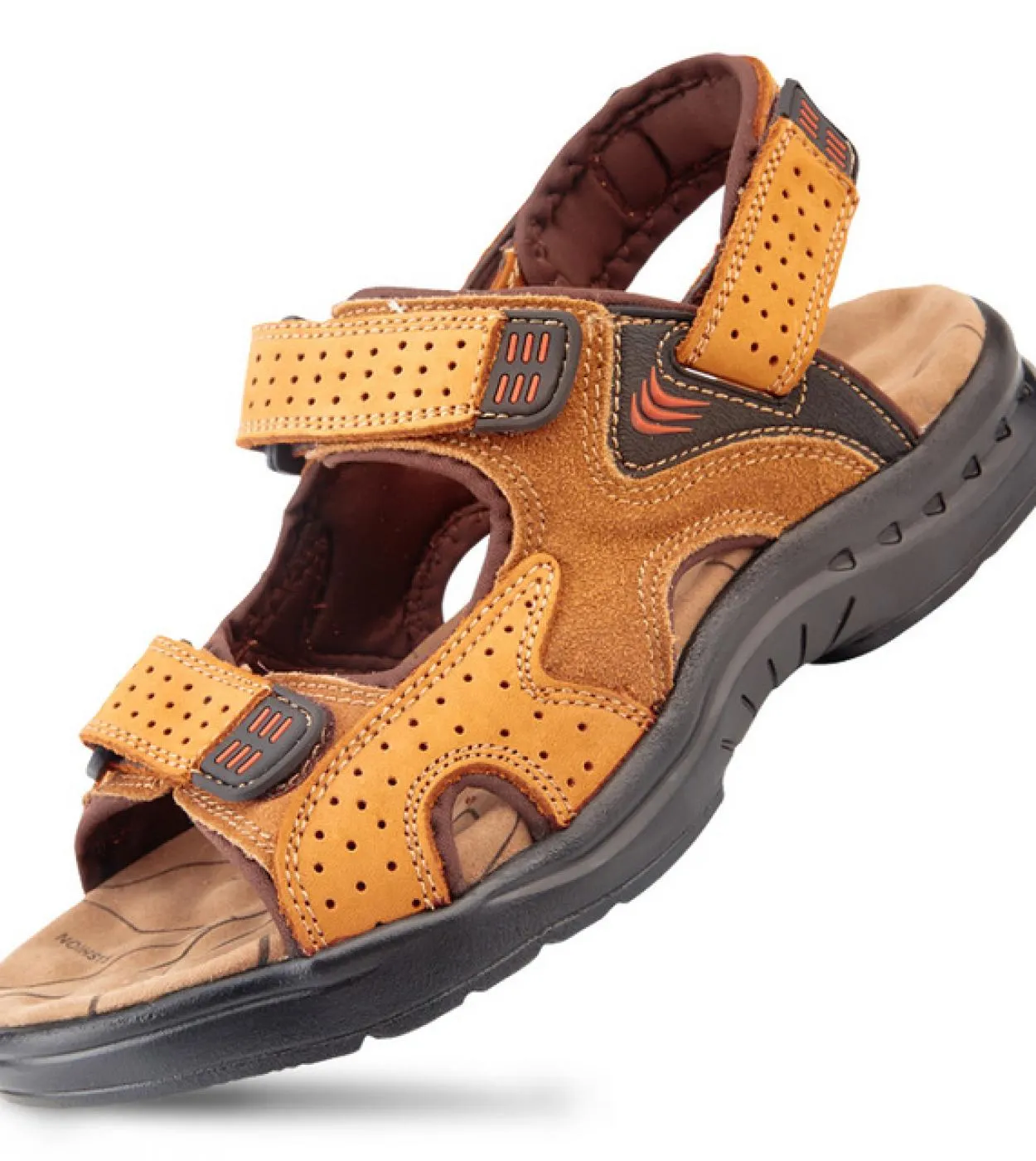 Sandali da uomo in vera pelle Sandali in pelle scamosciata Hombre Pelle bovina Scarpe estive da uomo Pantofole Sandali casual da