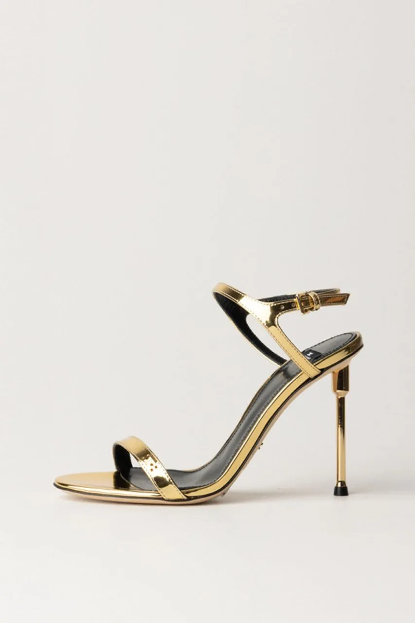 Sandali in pelle metallizzata Oro