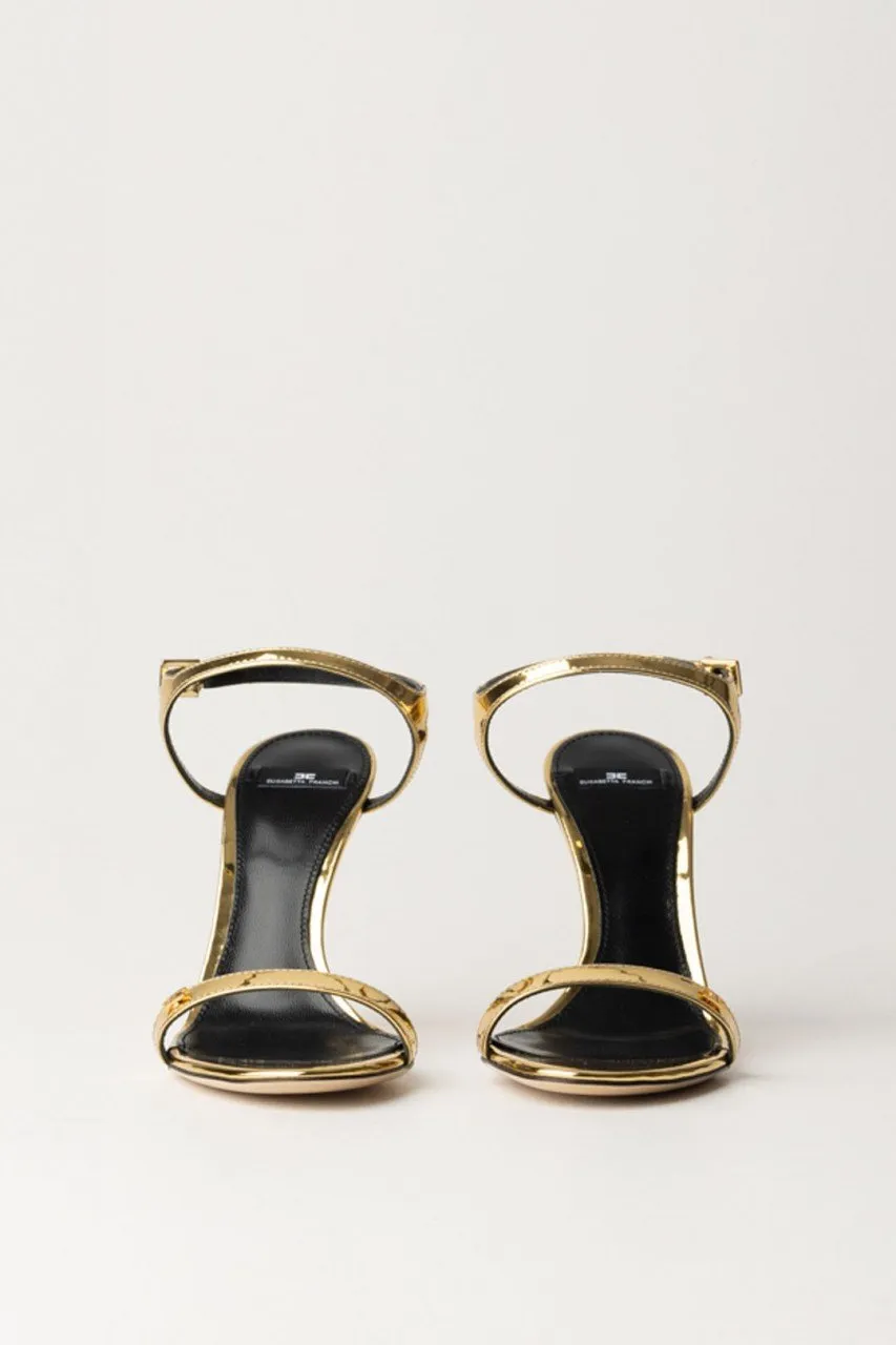 Sandali in pelle metallizzata Oro