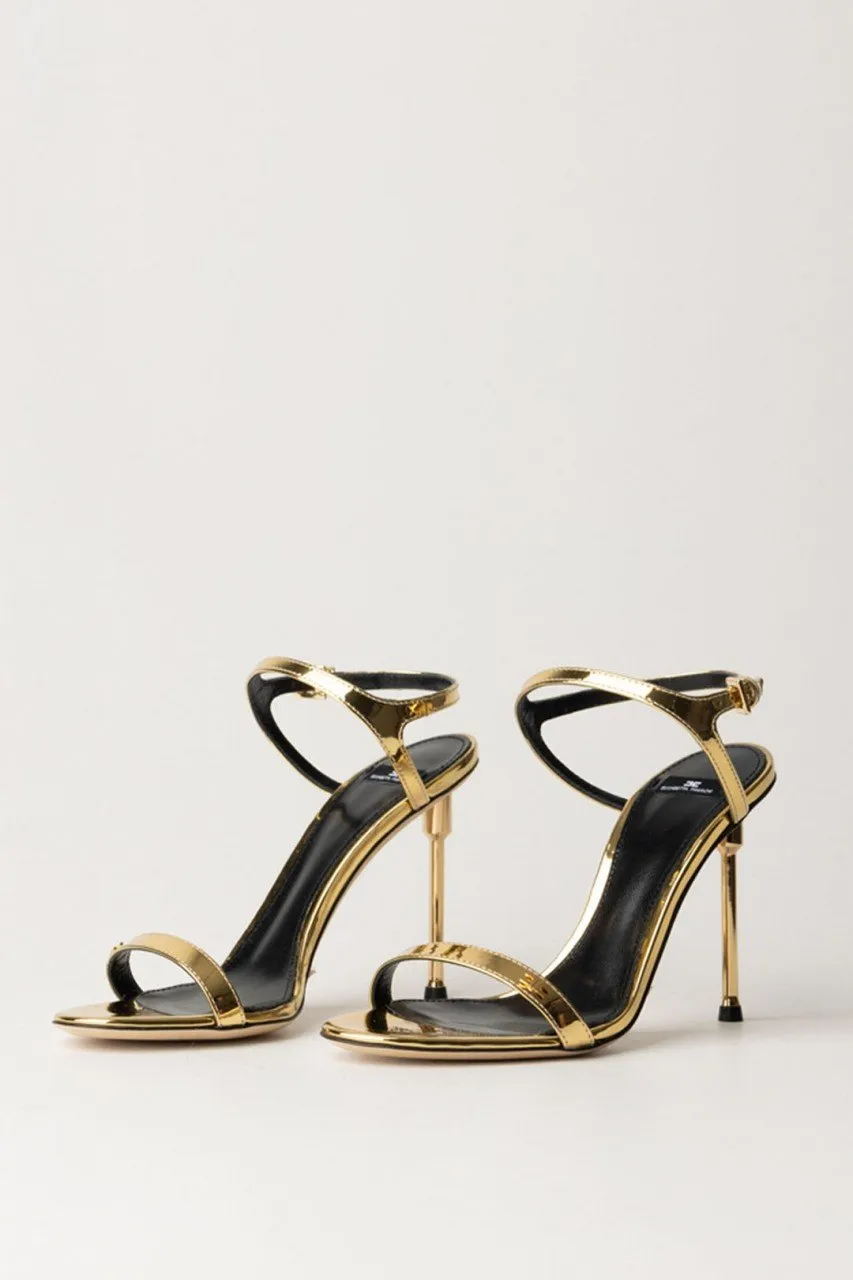 Sandali in pelle metallizzata Oro