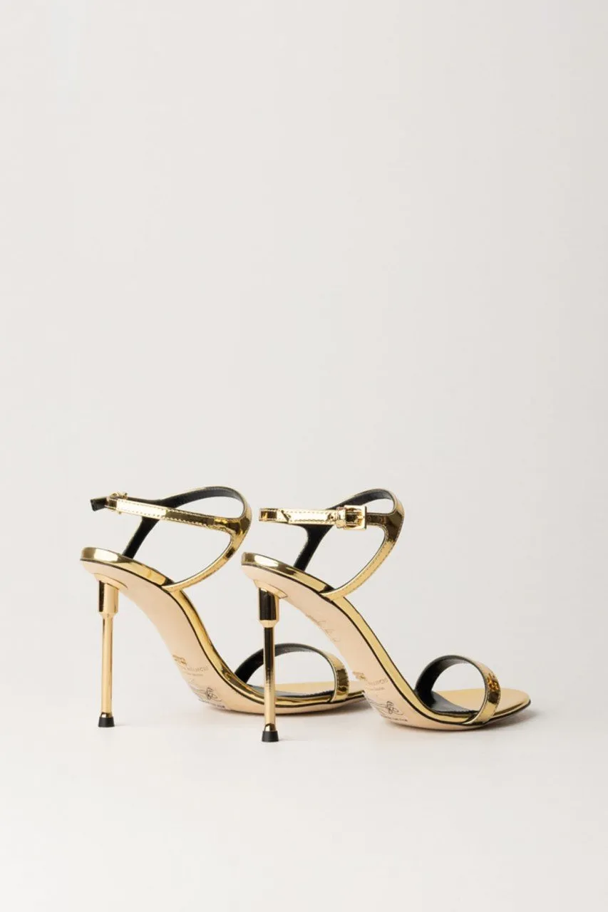 Sandali in pelle metallizzata Oro