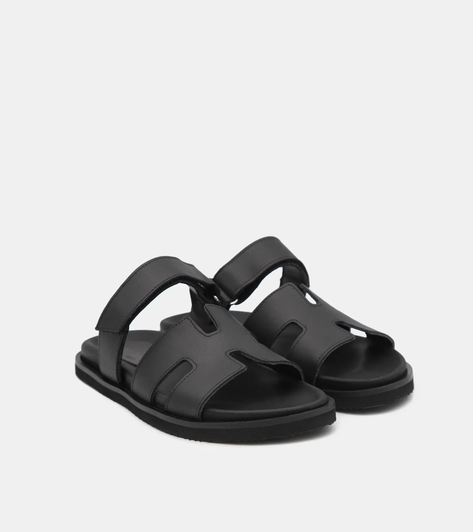 SANDALI PELLE NERO