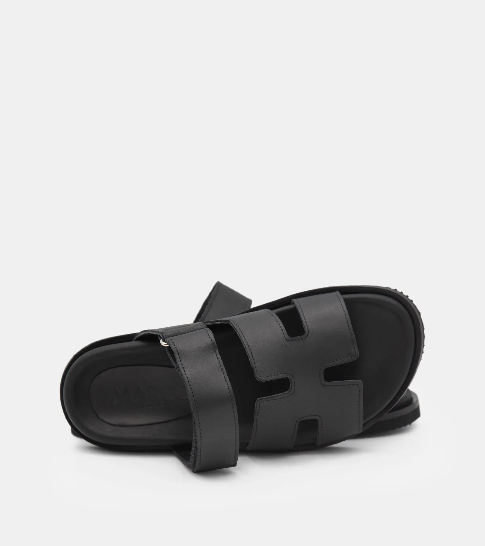 SANDALI PELLE NERO