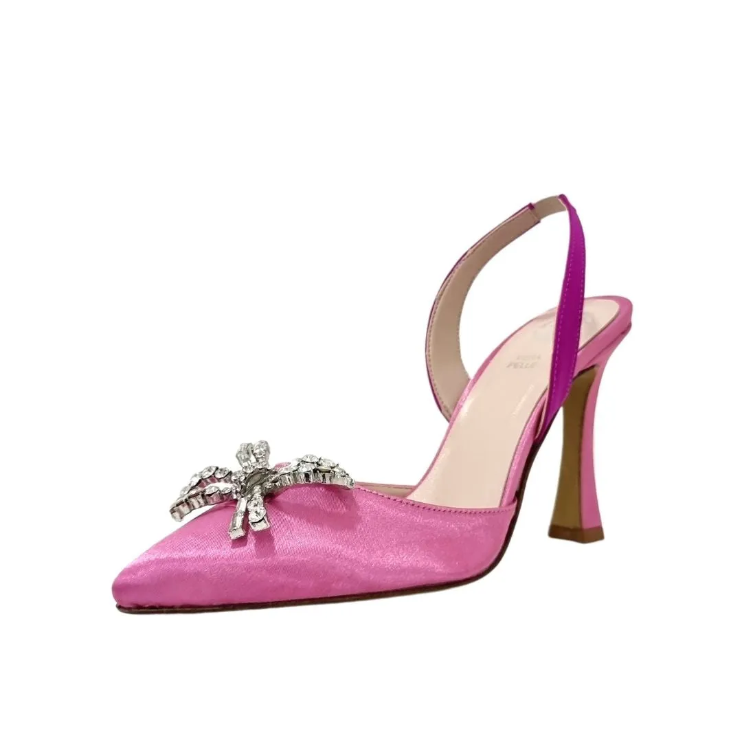  Scarpe a punta con accessorio di strass made in italy