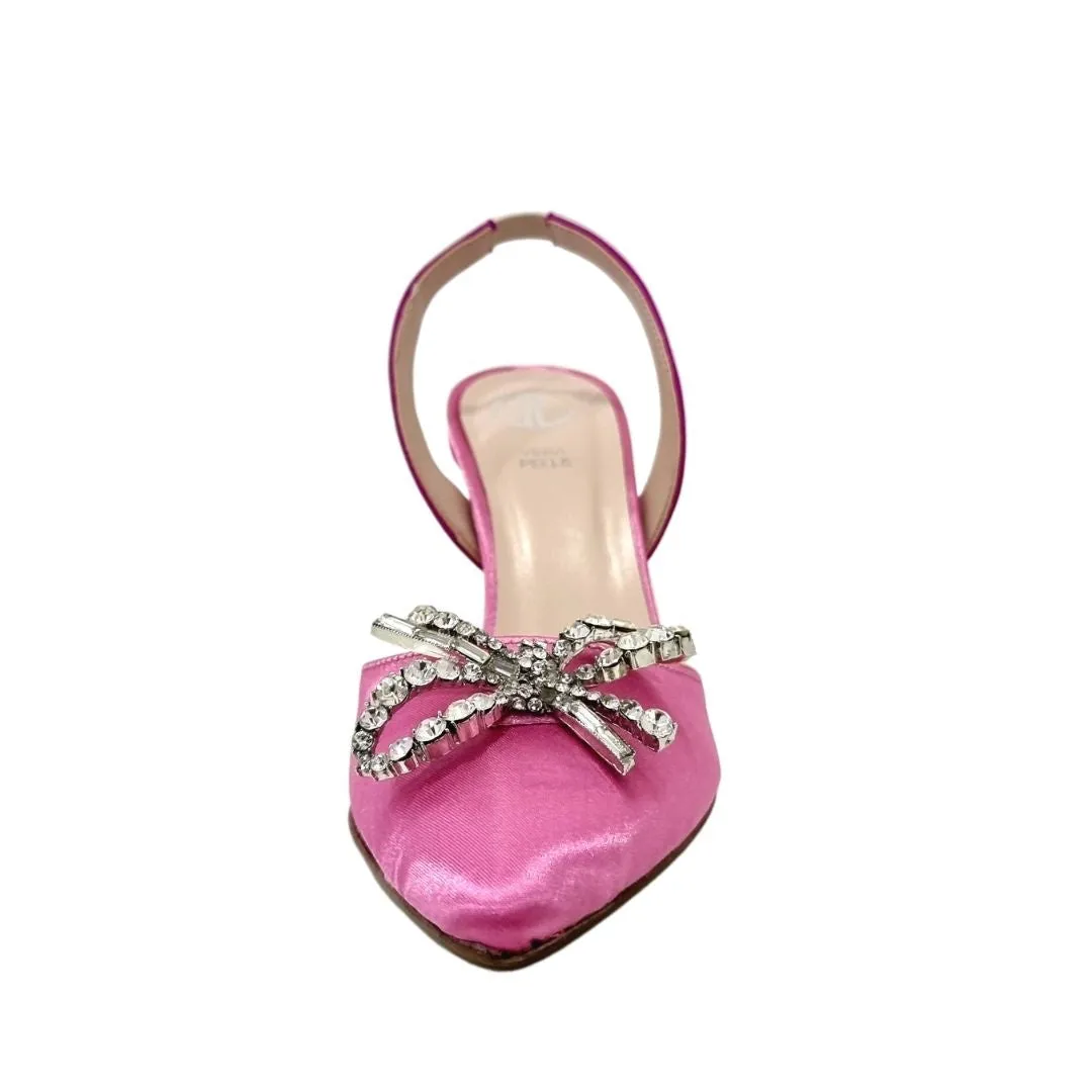  Scarpe a punta con accessorio di strass made in italy