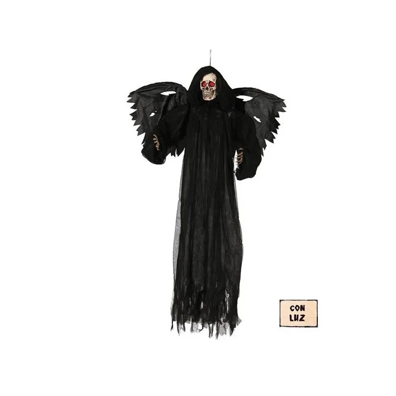SCHELETRO CON ALI E LUCI. 165CM.ARTICOLO SCHERZOSO PER FESTE DI HALLOWEEN E PARTY VARI E DECORAZIONI FESTE VARIE