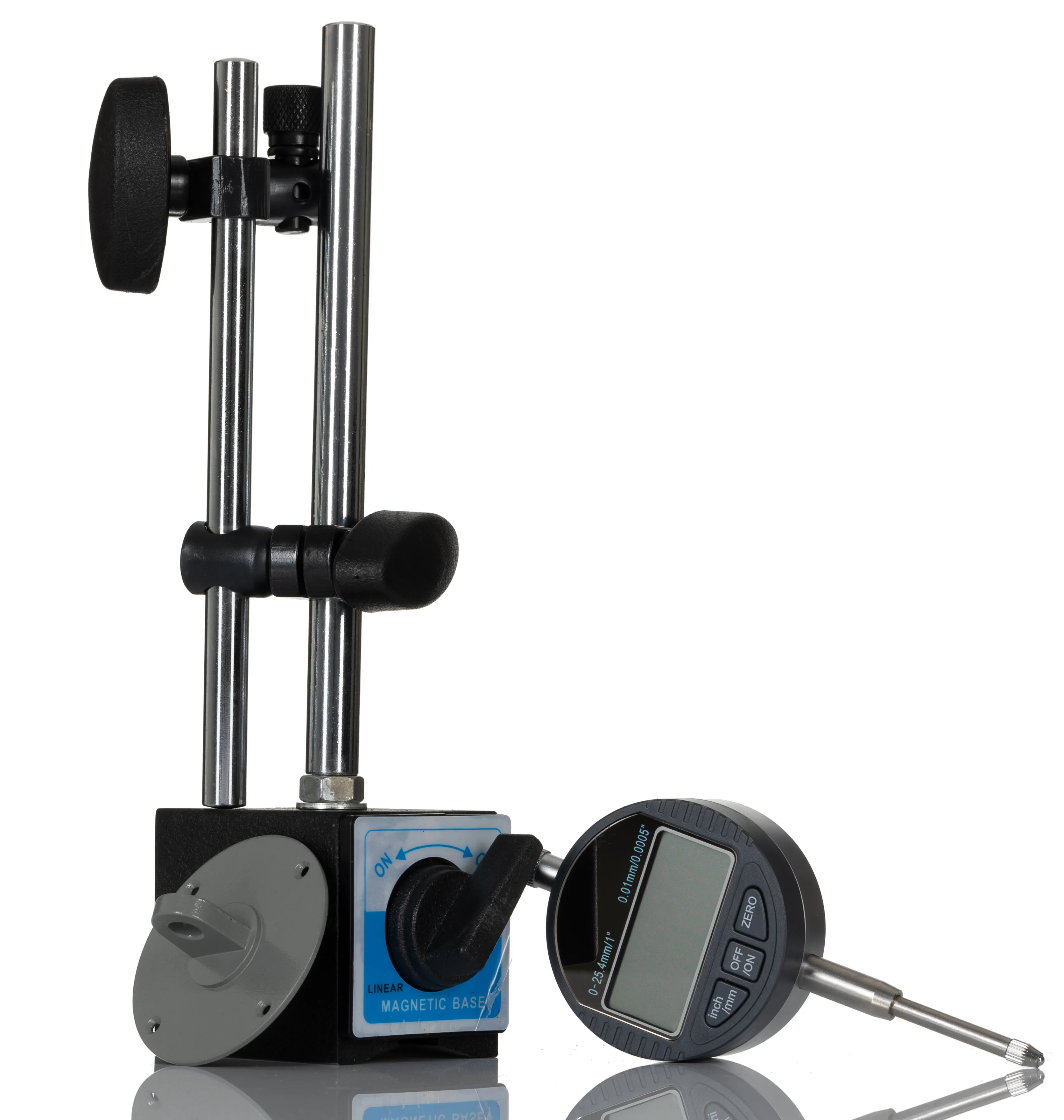 Set di misura RS PRO, 1 base magnetica MB-1, 1 indicatore digitale a stantuffo, corsa 25mm / 1"; Metrico