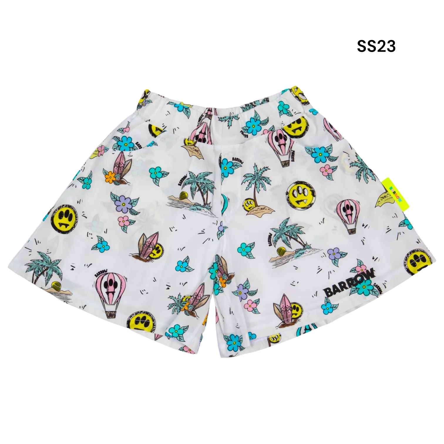 Short bianco con stampa all over per bambina