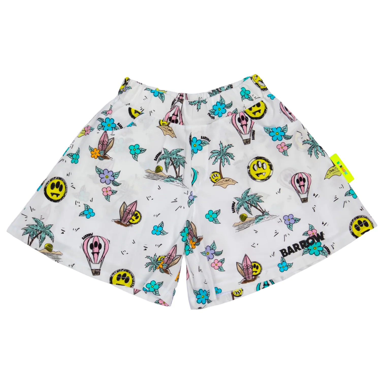 Short bianco con stampa all over per bambina