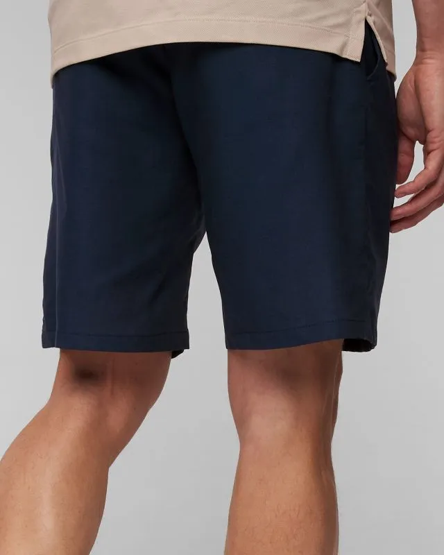Shorts blu scuro con lino da uomo Paul&Shark Bermuda Coulisse 1 Pince