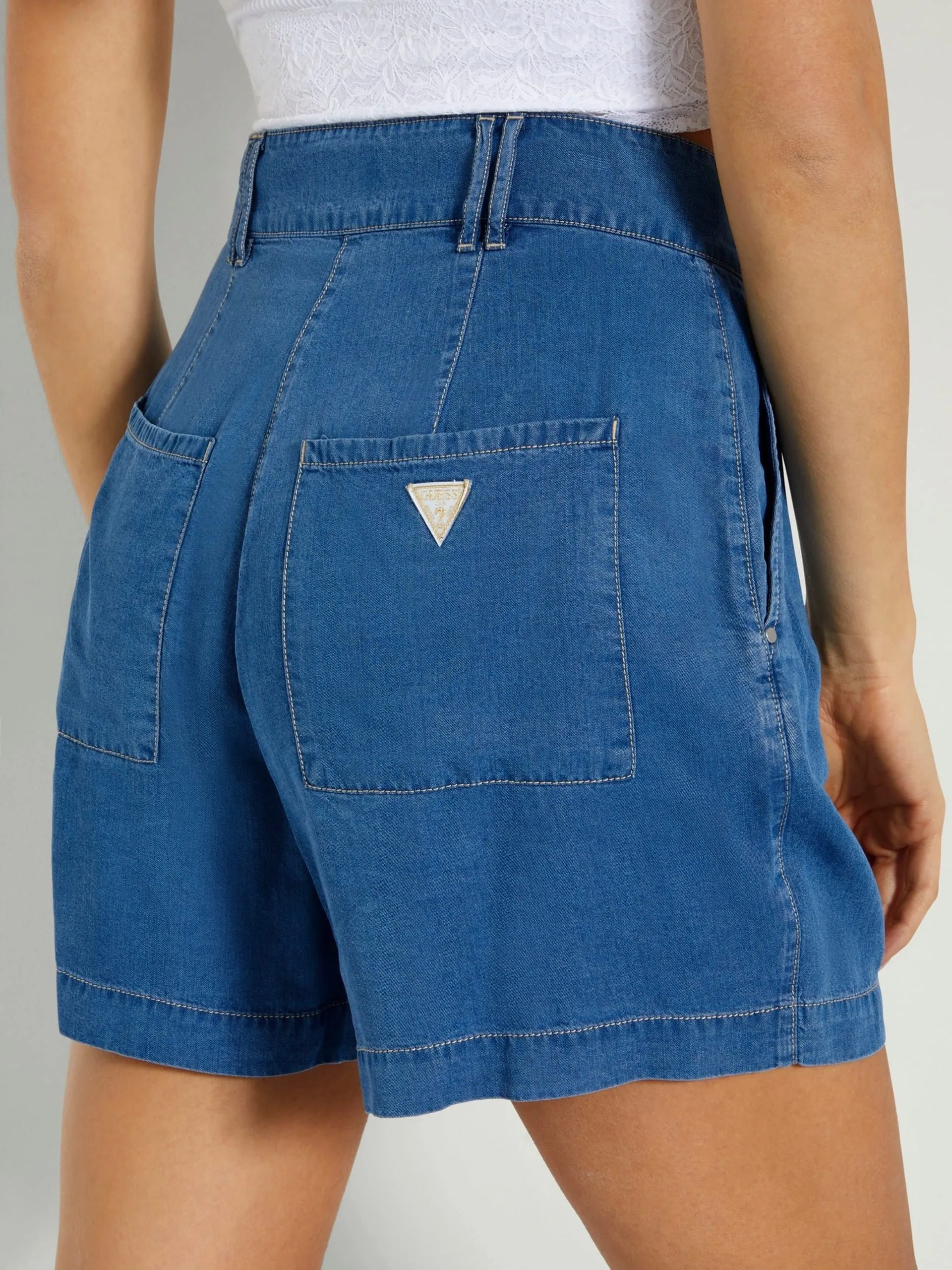 Shorts jeans a vita alta guess