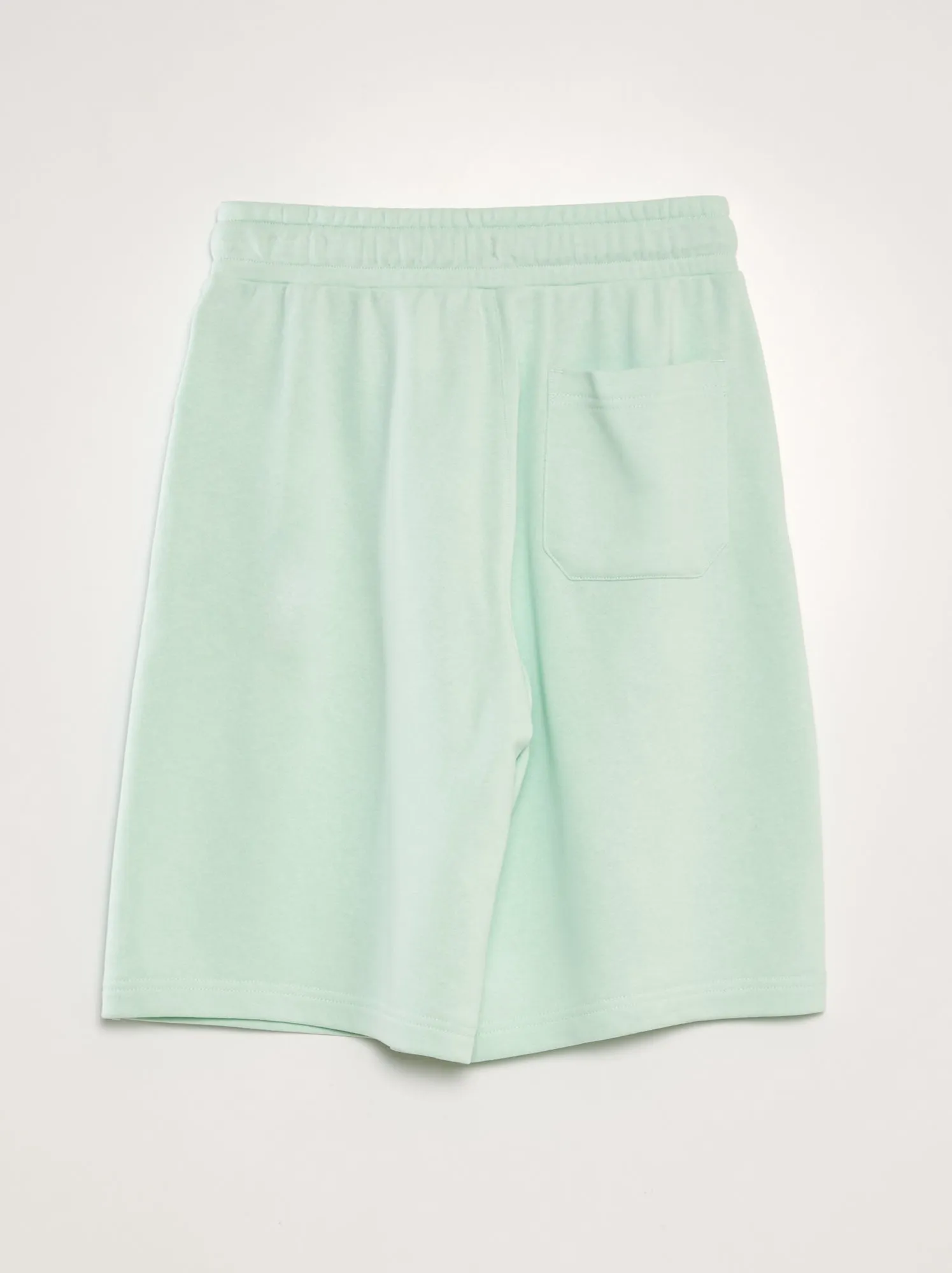 Shorts leggeri in tessuto felpato tinta unita - VERDE