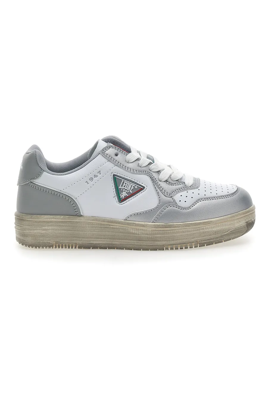 Sneakers Argento Suola Vintage Leone 44
