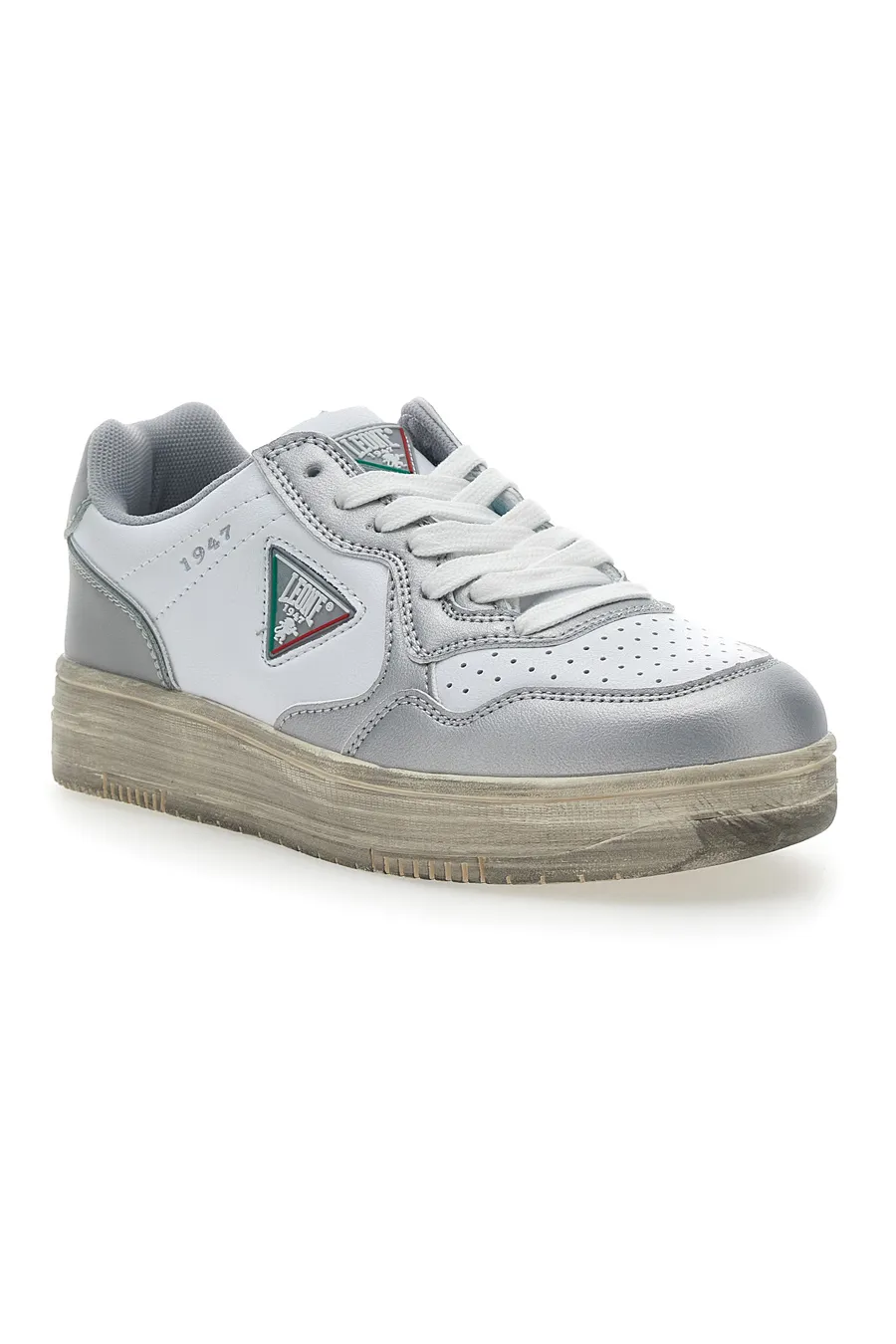 Sneakers Argento Suola Vintage Leone 44