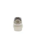 Sneakers D.A.T.E. SONICA CALF WHITE-BEIGE in pelle e camoscio bianco e beige