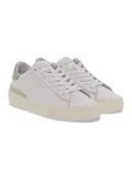 Sneakers D.A.T.E. SONICA CALF WHITE-BEIGE in pelle e camoscio bianco e beige