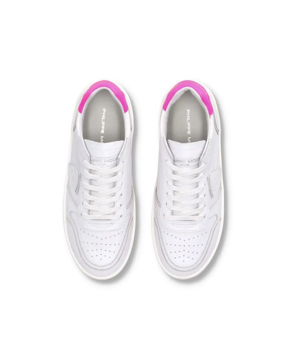 SNEAKERS Donna PHILIPPE MODEL PARIS VNLD VN02 - NICE LOW VEAU NEON BLANC/FUCSIA